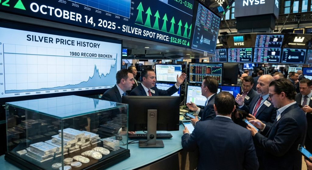 L’argent brise un record historique de 1980 et frôle les 53 dollars l’once