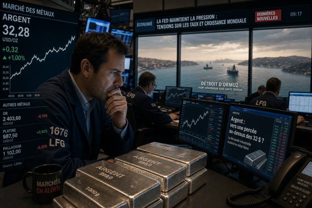 L’argent reprend 1 %, mais Ormuz et la Fed maintiennent la pression