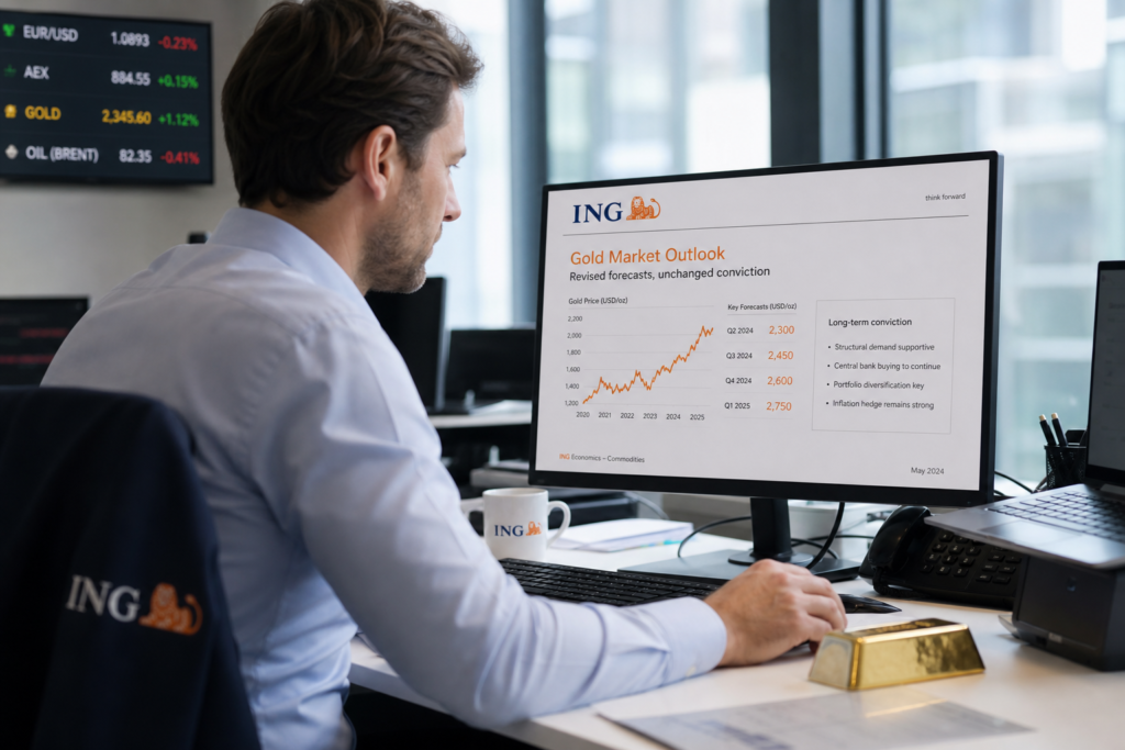 ING abaisse ses prévisions sur l’or mais reste confiante à long terme ING abaisse ses prévisions sur l’or mais reste confiante à long terme