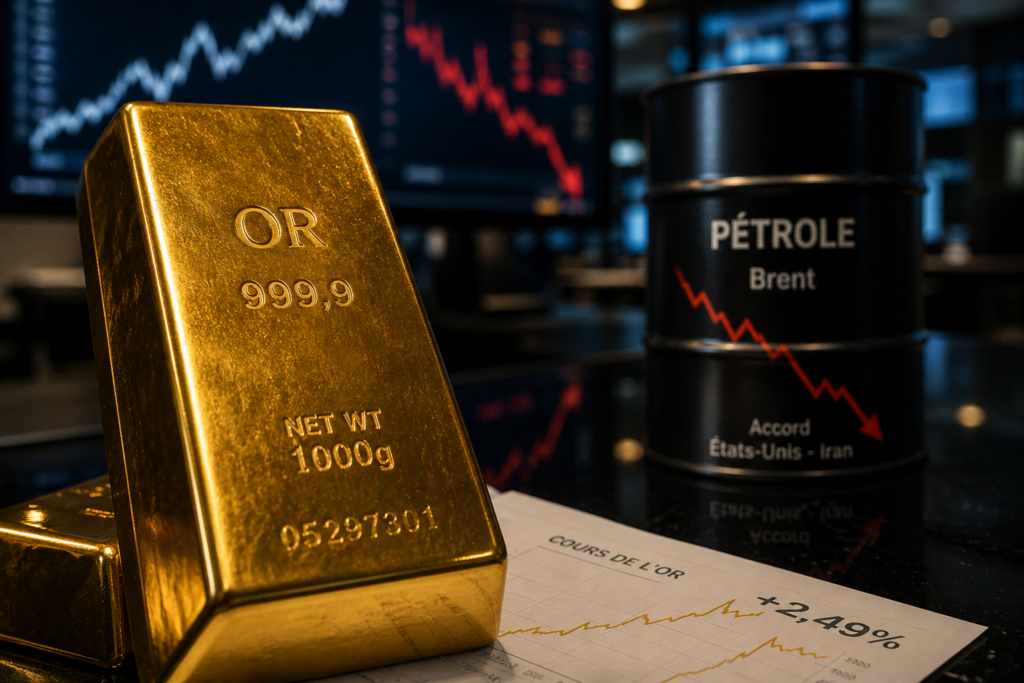 L’or grimpe de 2,49 % tandis que le pétrole chute après l’accord entre les États-Unis et l’Iran L’or grimpe de 2,49 % tandis que le pétrole chute après l’accord entre les États-Unis et l’Iran