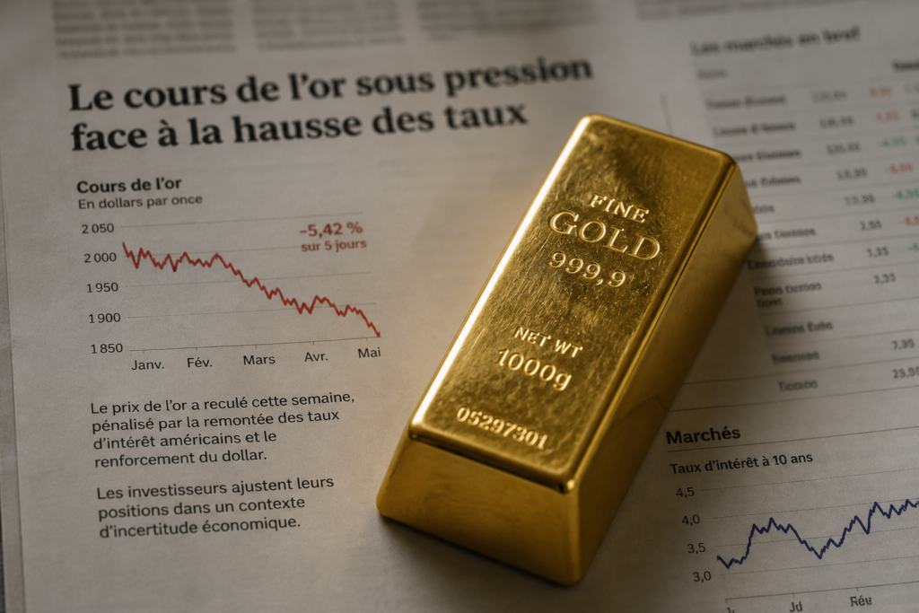L’or aligne une quatrième baisse hebdomadaire sous la pression des taux