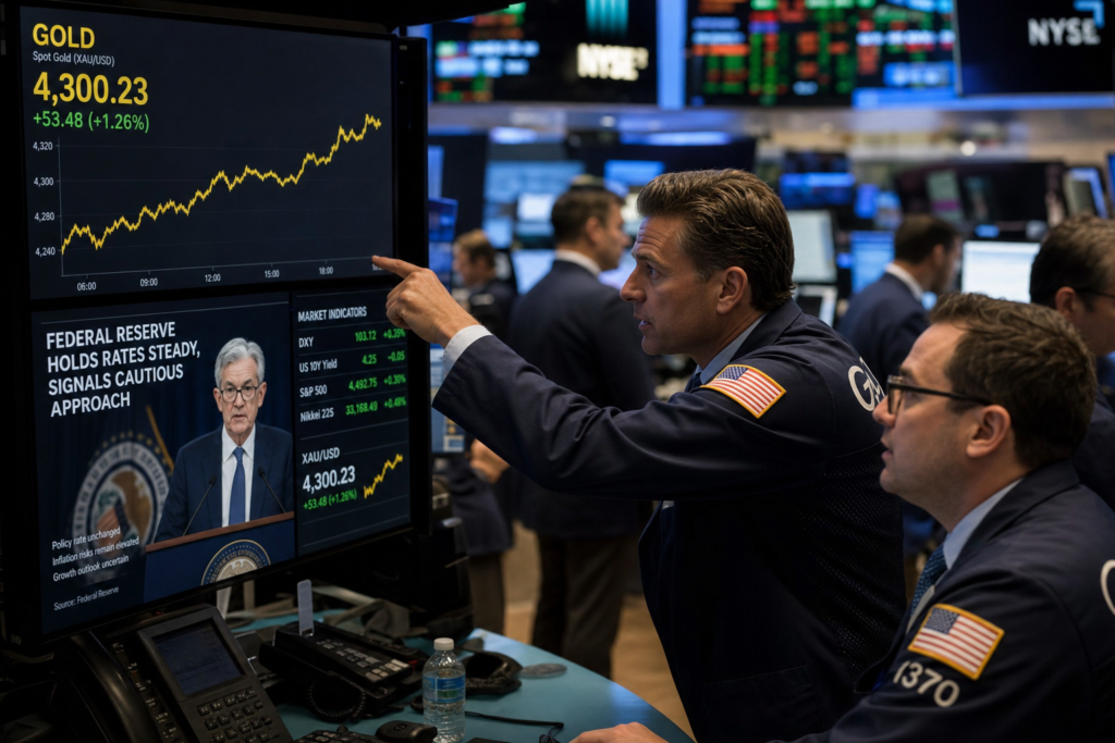 L’or remonte à 4 300 dollars, mais la Fed freine déjà le rebond L’or remonte à 4 300 dollars, mais la Fed freine déjà le rebond