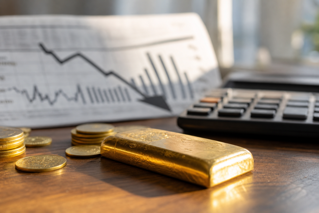 L’or recule malgré l’inflation record : les taux élevés reprennent la main