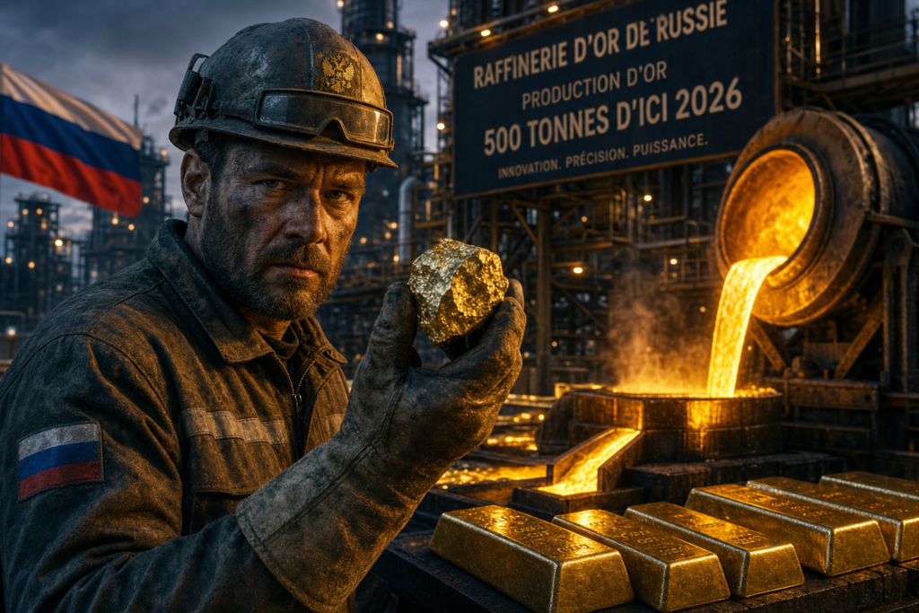 La Russie vise jusqu’à 500 tonnes d’or produites en 2026