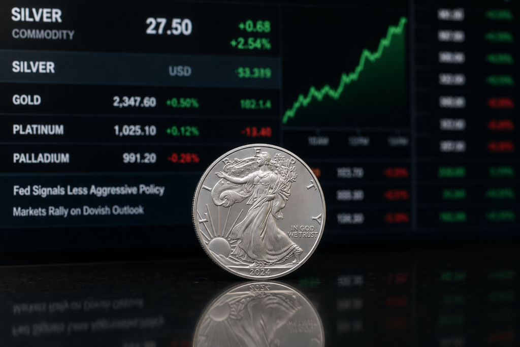 Le cours de l’argent franchit 62,50 dollars avec une Fed moins agressive Le cours de l’argent franchit 62,50 dollars avec une Fed moins agressive