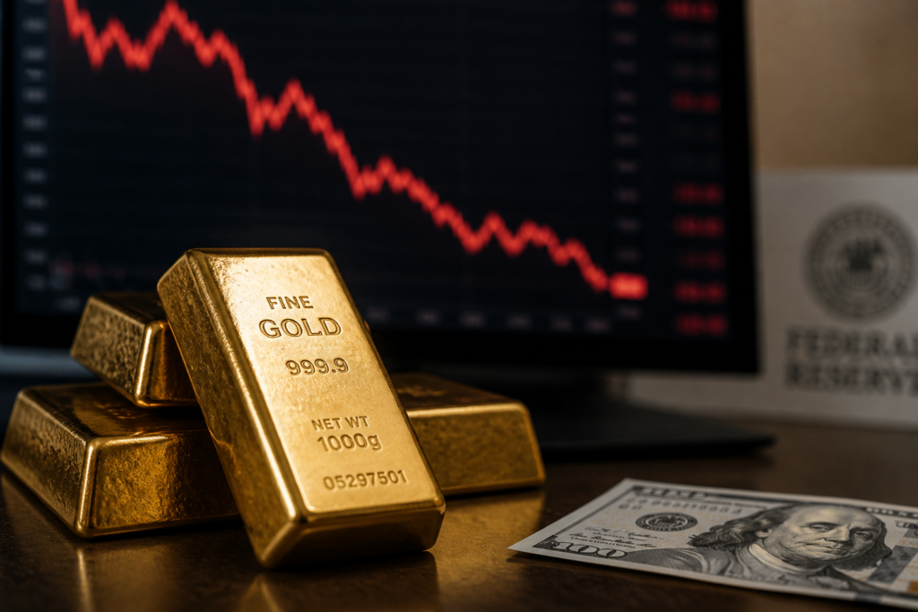 Le cours de l’or chute sous 4 100 dollars, freiné par la Fed et le dollar Le cours de l’or chute sous 4 100 dollars, freiné par la Fed et le dollar