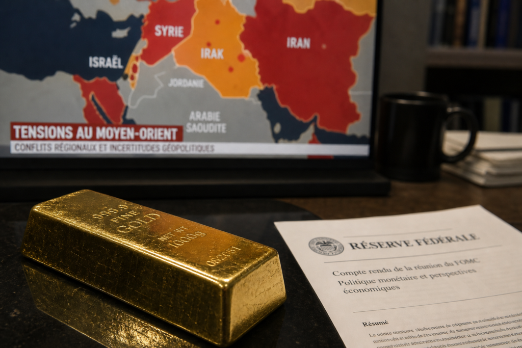 L’or recule légèrement sous la pression du Moyen-Orient et de la Fed L’or recule légèrement sous la pression du Moyen-Orient et de la Fed