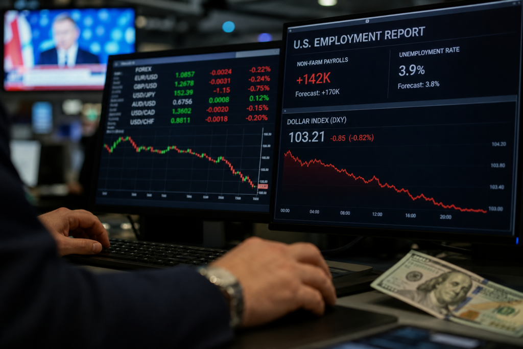 Le Dollar Index recule après un rapport sur l’emploi américain décevant Le Dollar Index recule après un rapport sur l’emploi américain décevant