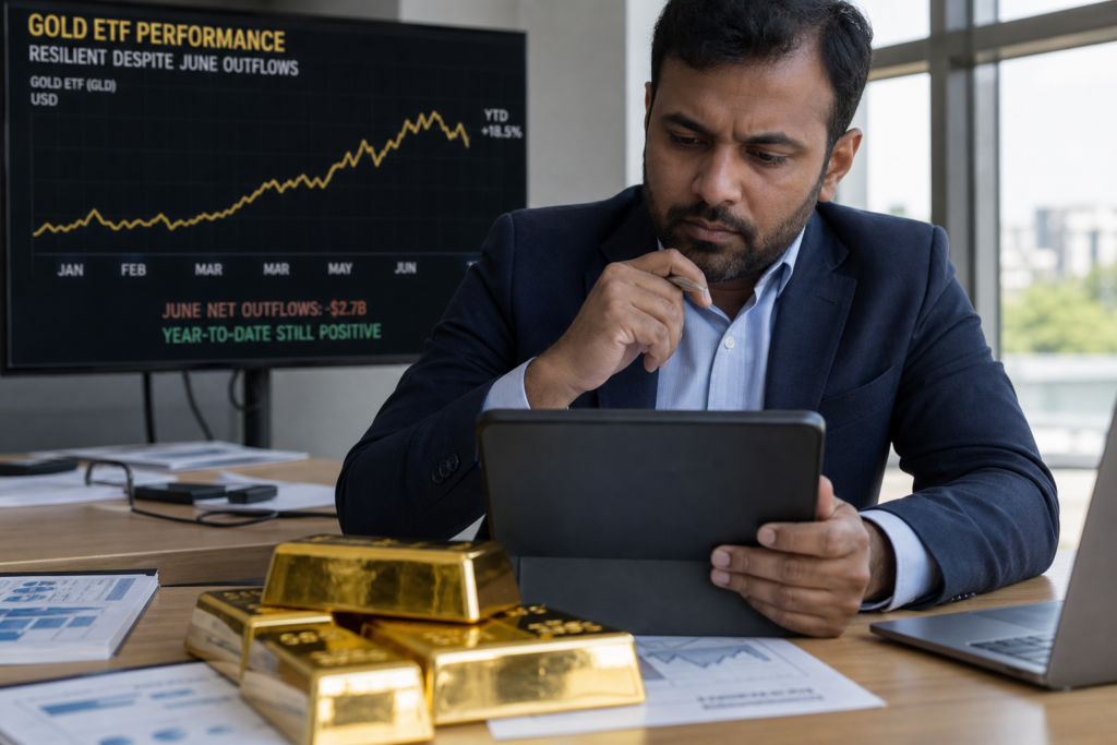 Les ETF sur l’or résistent au premier semestre malgré les retraits massifs de juin Les ETF sur l’or résistent au premier semestre malgré les retraits massifs de juin