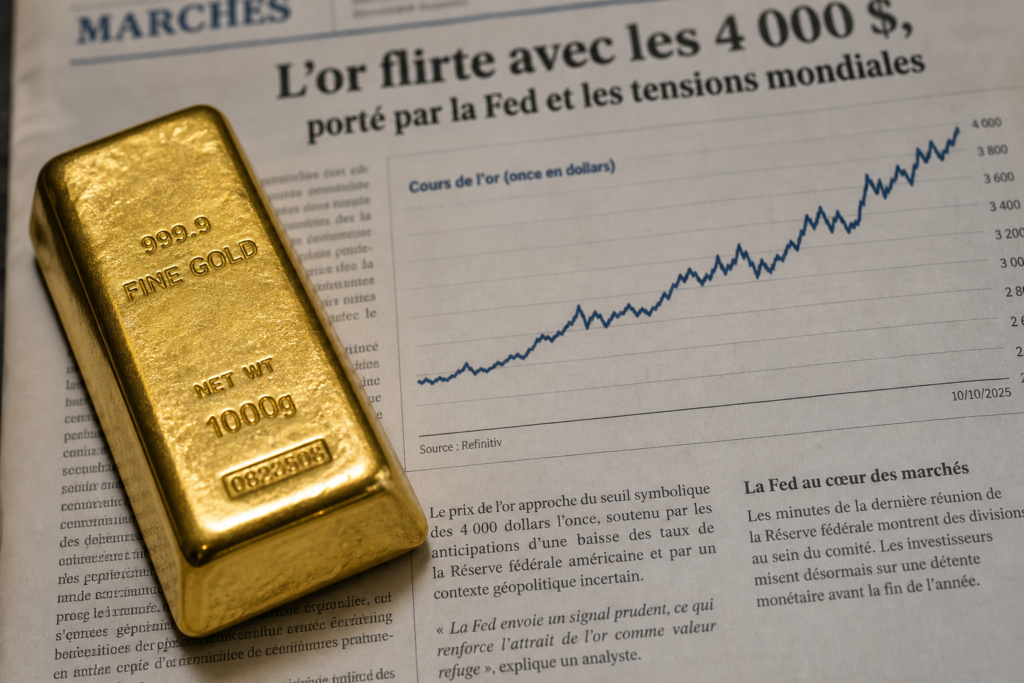 La Fed pourrait départager l’or autour de 4 000 dollars La Fed pourrait départager l’or autour de 4 000 dollars