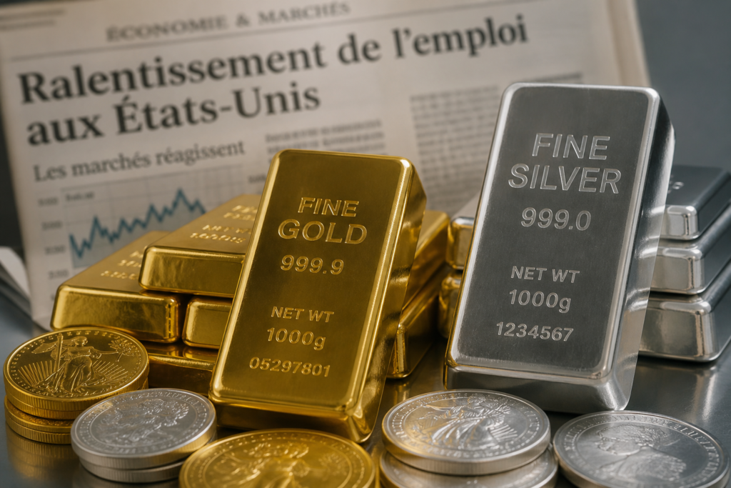 L’or et l’argent bondissent après le coup de frein de l’emploi américain L’or et l’argent bondissent après le coup de frein de l’emploi américain