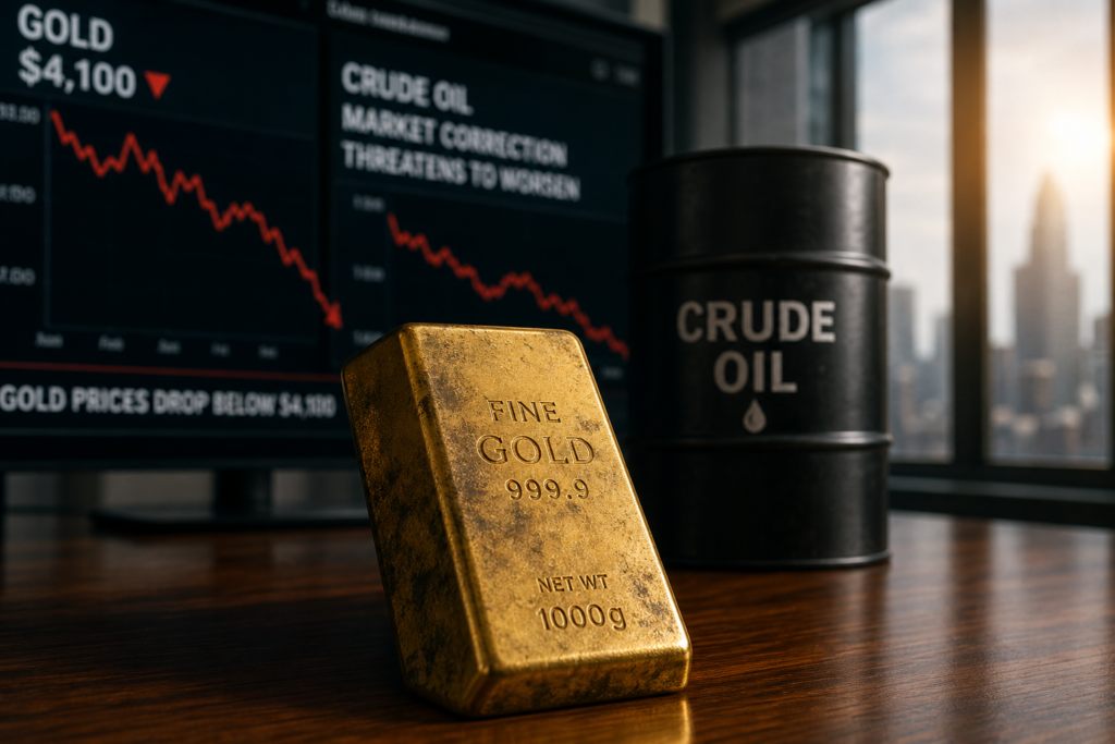 L’or chute sous 4 100 dollars et le pétrole menace d’aggraver la correction L’or chute sous 4 100 dollars et le pétrole menace d’aggraver la correction