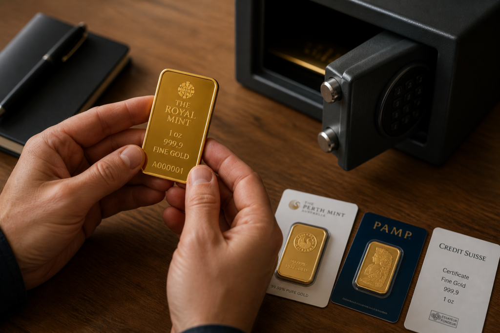 Acheter une barre d’or de 1 once : comparez le prix, la marque et le stockage