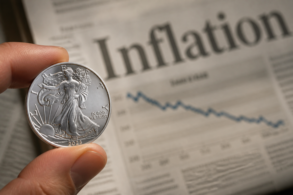 L’argent grimpe vers 65 dollars alors que l’inflation américaine ralentit