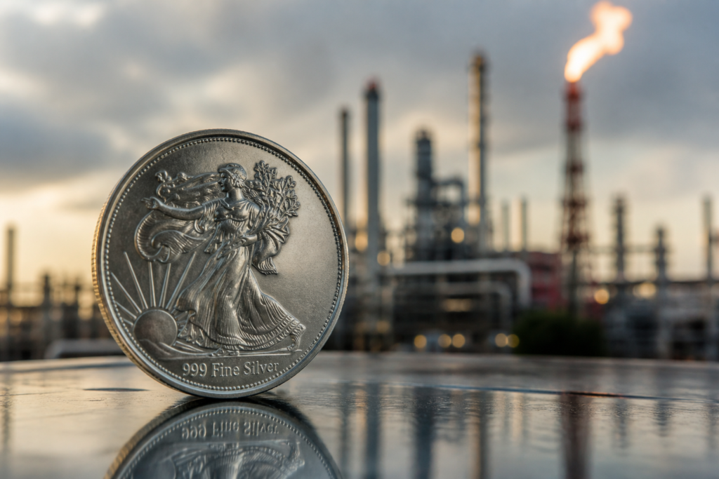 L’argent frôle 61 dollars l’once tandis que le pétrole plonge sur les espoirs iraniens