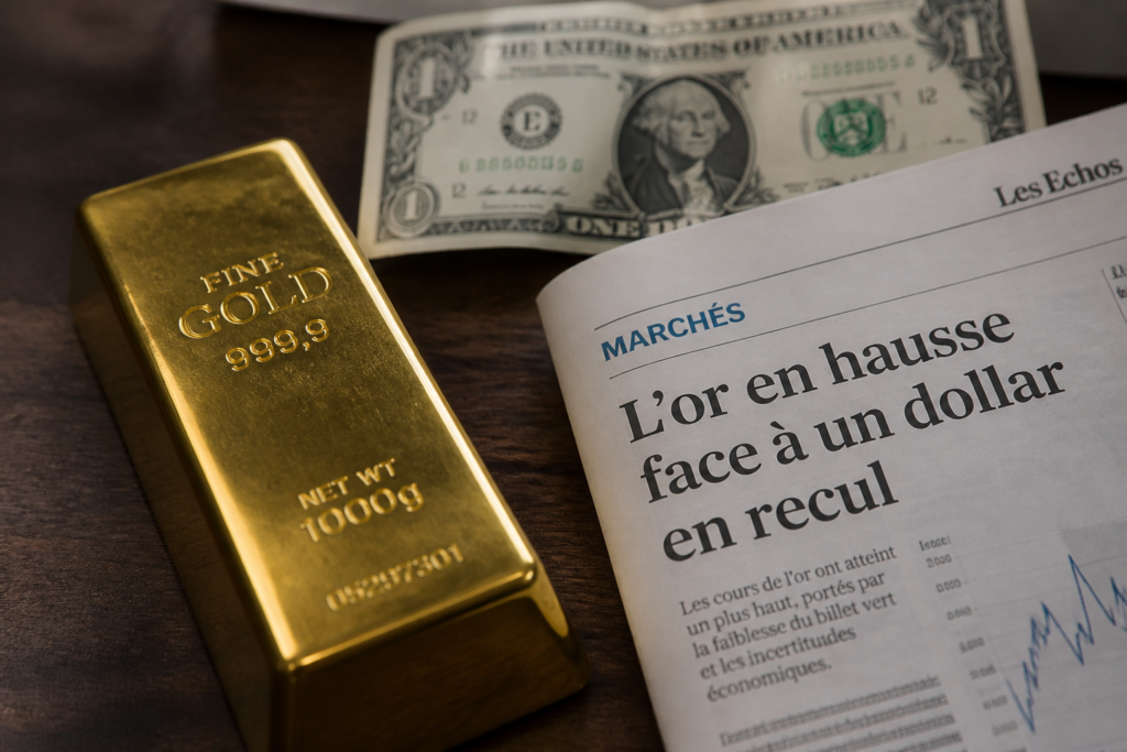 L’or grimpe à un plus haut de deux semaines avec le recul du dollar L’or grimpe à un plus haut de deux semaines avec le recul du dollar