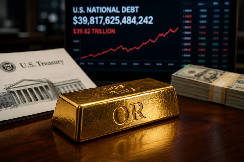 L’or testerait un record à 4 544 dollars alors que la dette américaine frôle 40 000 milliards