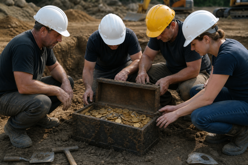 Des ouvriers découvrent un coffre d’or estimé à 9 millions d’euros en Flandre orientale Des ouvriers découvrent un coffre d’or estimé à 9 millions d’euros en Flandre orientale