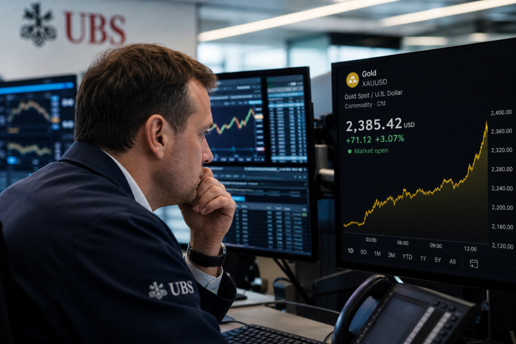 UBS voit l’or poursuivre son rallye vers 5.400 dollars l’once UBS voit l’or poursuivre son rallye vers 5.400 dollars l’once