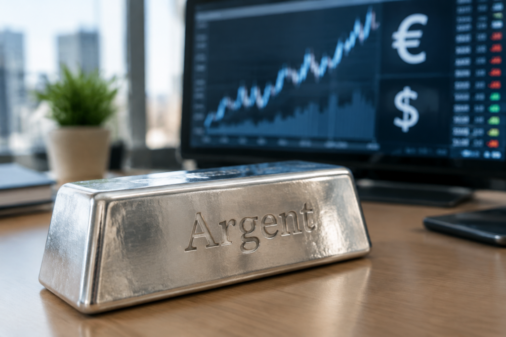 L’argent grimpe à 58 euros l’once et résiste à la remontée du dollar L’argent grimpe à 58 euros l’once et résiste à la remontée du dollar