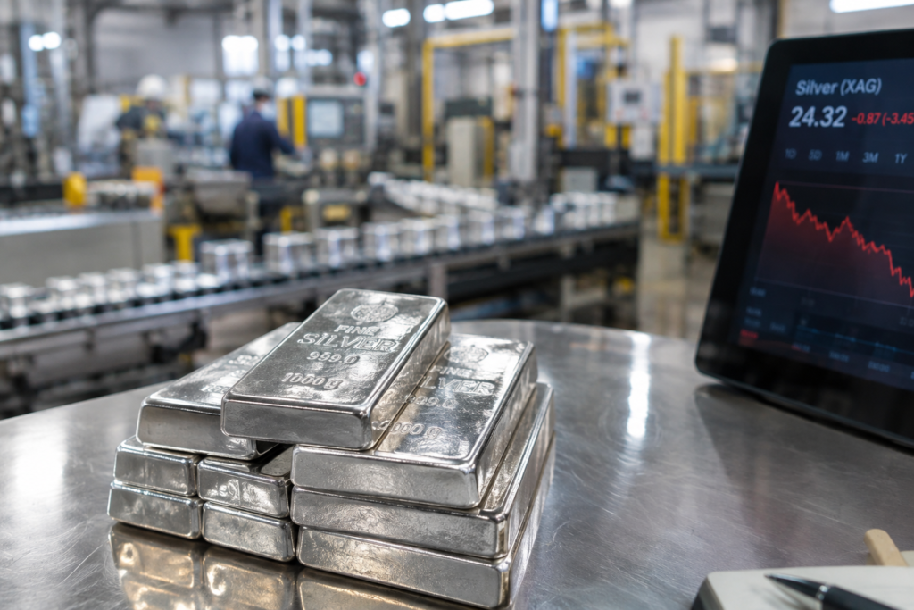 L’argent retombe à 57,01 dollars, la demande industrielle inquiète le marché L’argent retombe à 57,01 dollars, la demande industrielle inquiète le marché
