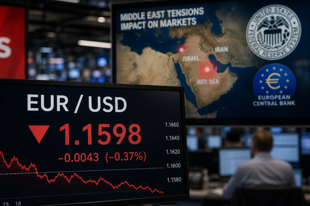 L’euro recule sous 1,1600 dollar, tiré vers le bas par la Fed et le Moyen-Orient L’euro recule sous 1,1600 dollar, tiré vers le bas par la Fed et le Moyen-Orient
