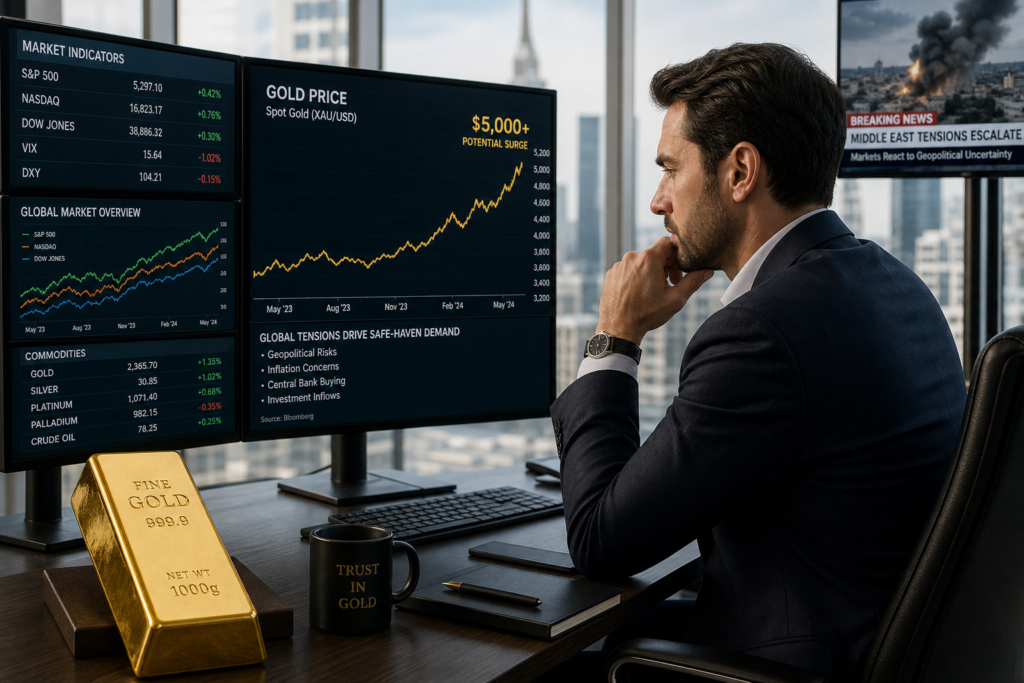 Jefferies verrait trois scénarios capables de porter l’or au-dessus de 5.000 dollars