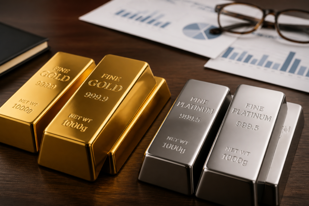 Au quatrième trimestre, l’or garde un avantage sur le platine