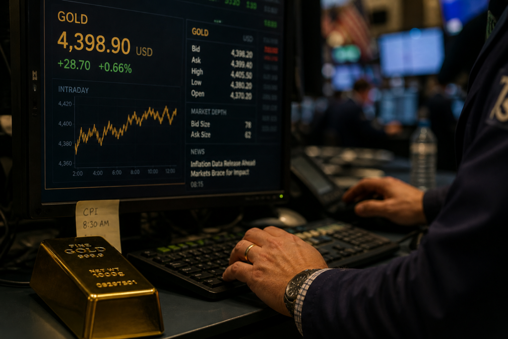 L’or se maintient près de 4 400 dollars avant les chiffres de l’inflation L’or se maintient près de 4 400 dollars avant les chiffres de l’inflation
