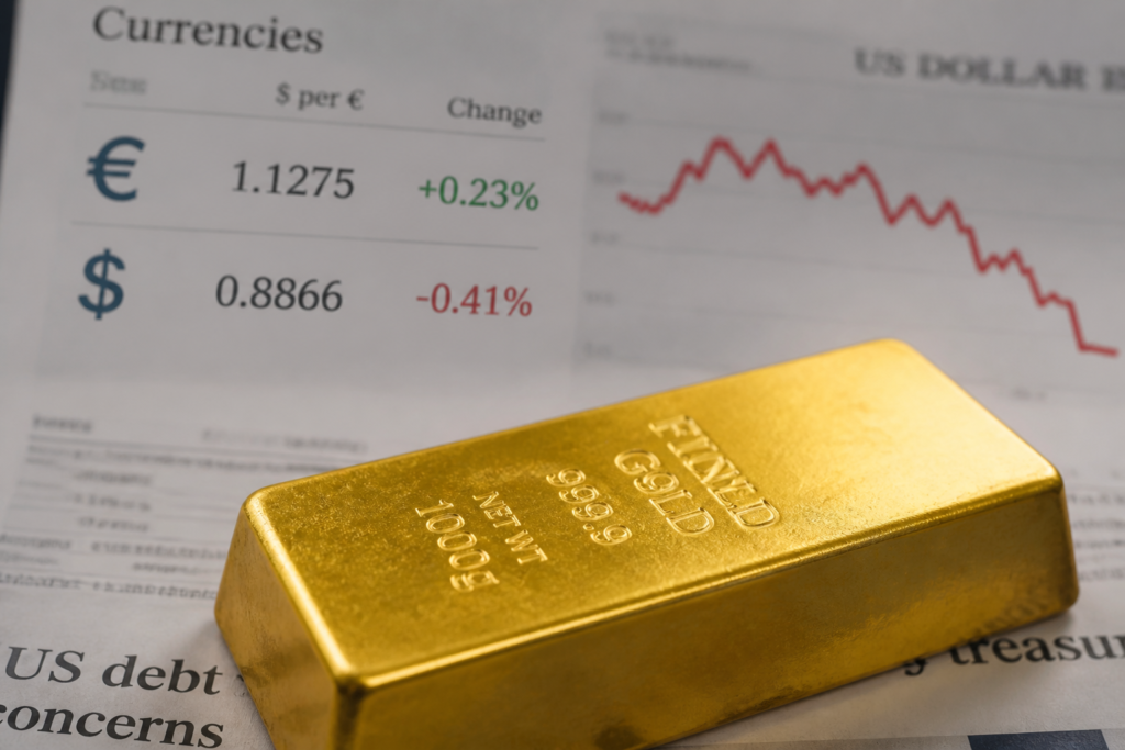 L’or progresse, soutenu par le recul du dollar et les doutes sur la dette américaine L’or progresse, soutenu par le recul du dollar et les doutes sur la dette américaine