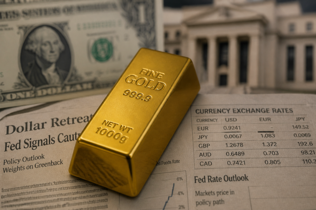 L’or rebondit avec le recul du dollar, mais la Fed freine l’élan