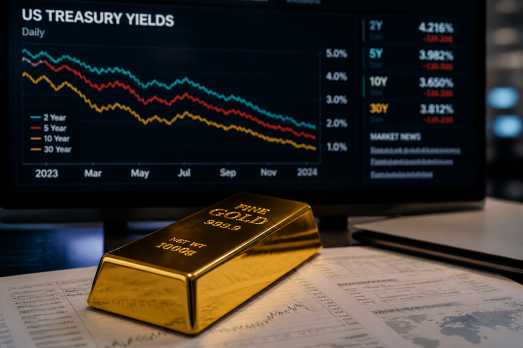 L’or vise 4 450 dollars avec le repli des rendements américains L’or vise 4 450 dollars avec le repli des rendements américains