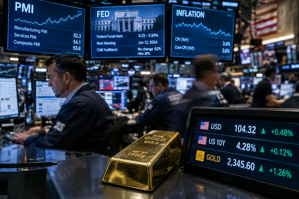 PMI, Fed et inflation américaine : trois rendez-vous qui peuvent faire bouger l’or