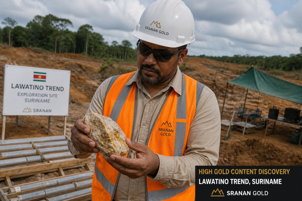 Sranan Gold annonce une teneur jusqu’à 39,55 g/t d’or sur la tendance Lawatino Sranan Gold annonce une teneur jusqu’à 39,55 g/t d’or sur la tendance Lawatino