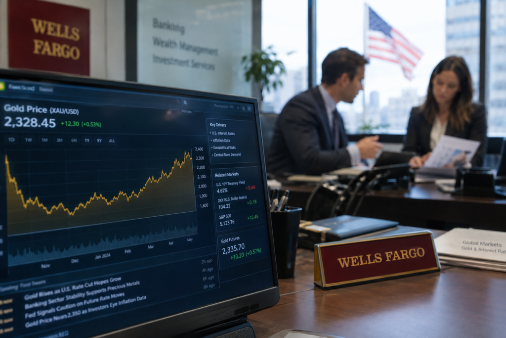 Wells Fargo abaisserait son objectif sur l’or sous l’effet des taux Wells Fargo abaisserait son objectif sur l’or sous l’effet des taux