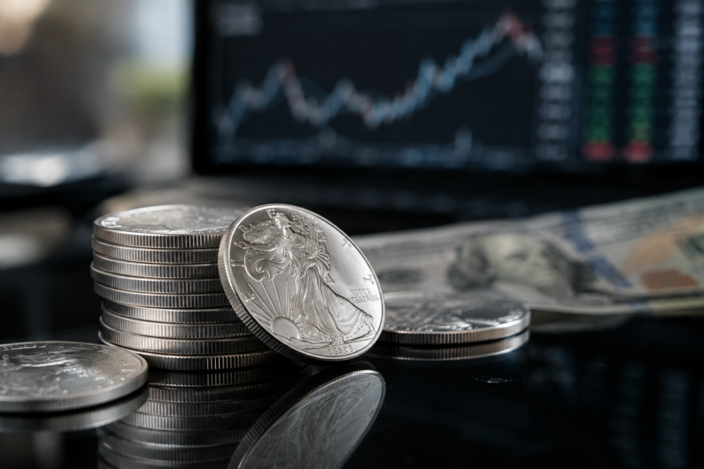 L’argent chute de 11 % en un mois, tandis que son rebond du lundi s’essouffle L’argent chute de 11 % en un mois, tandis que son rebond du lundi s’essouffle