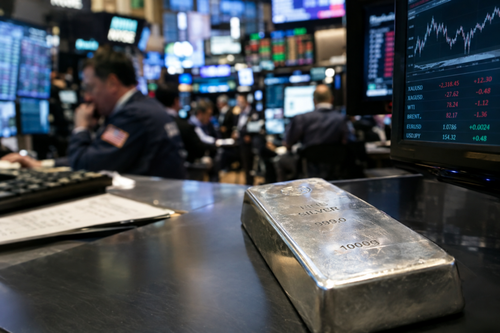 L’argent recule à 1,741 euro le gramme, freiné par des arbitrages prudents