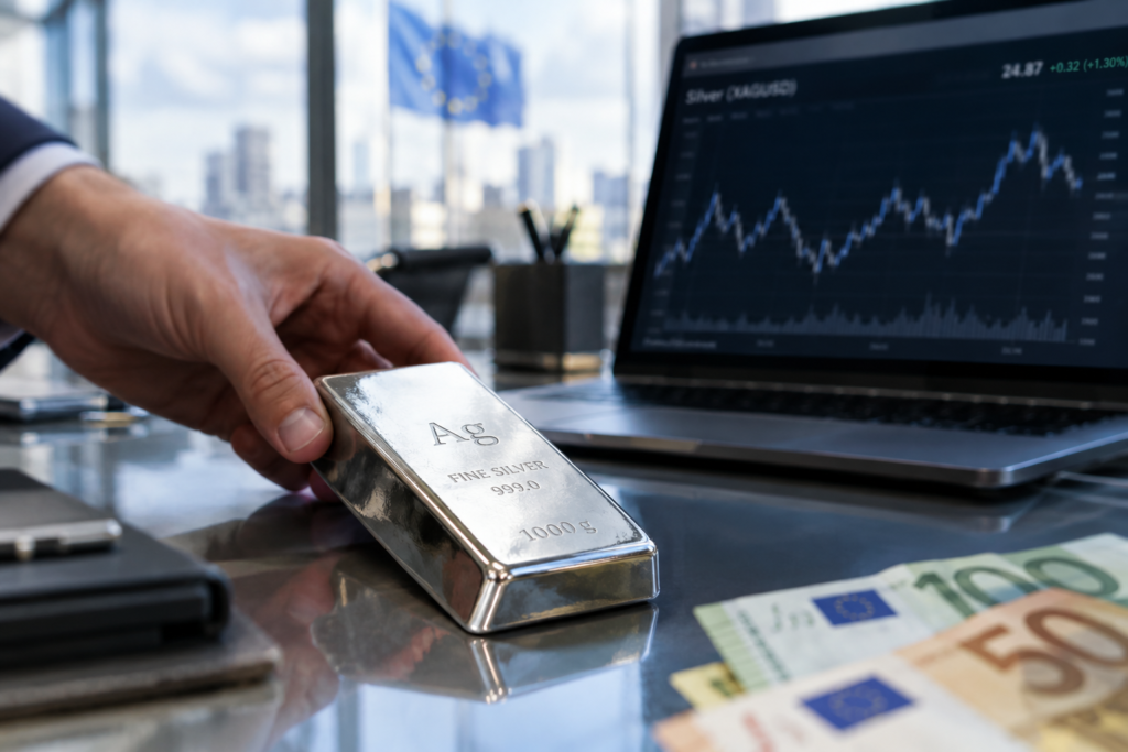 L’argent retombe sous 1,65 euro le gramme mais conserve un léger gain hebdomadaire
