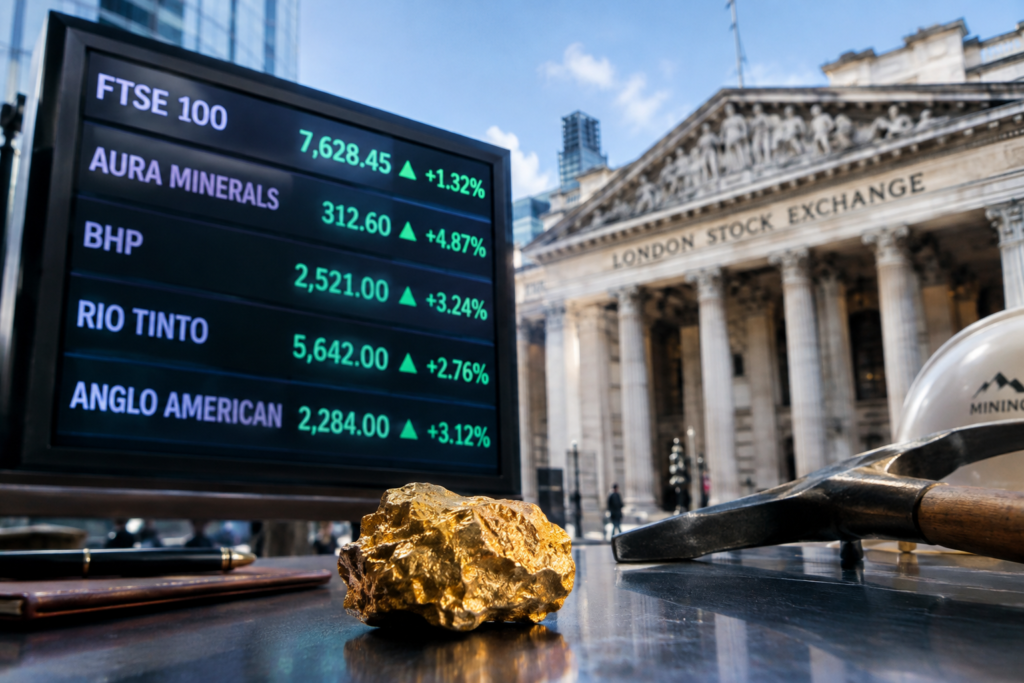 Le FTSE 100 progresse, porté par l’or et les valeurs minières