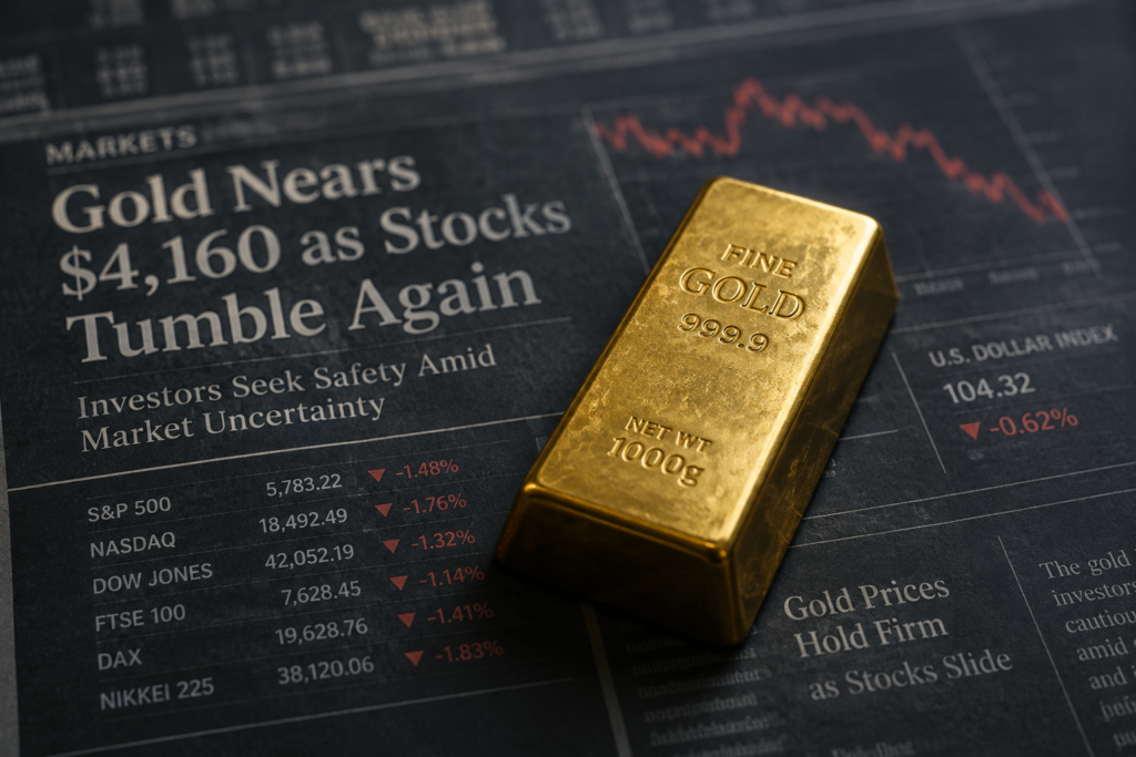 L’or se stabiliserait près de 4.160 dollars malgré la chute des actions